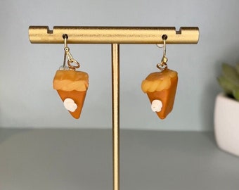 Pumpkin Pie Earrings, Polymer Clay, Statement Earrings, Fall Earrings, Thanksgiving Earrings