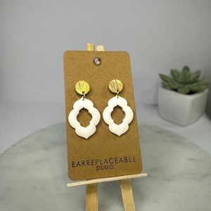 Moroccan Style Earrings, Moroccan Ogee Earrings, Ogee Shape Earrings, Vintage Frame Earrings