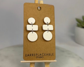 Geometric Dangle Earrings, Multiple Colors, Polymer Clay Earrings