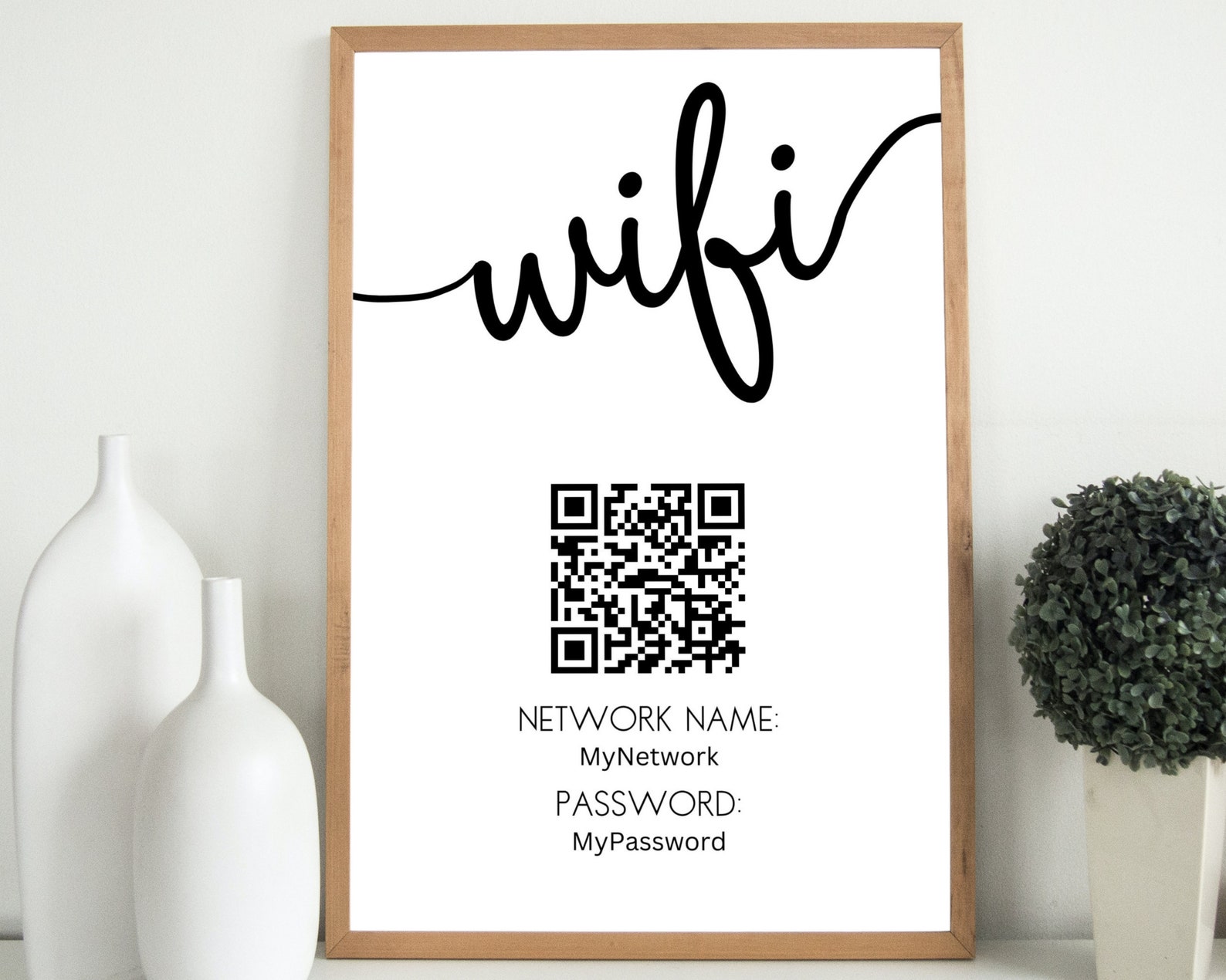 Wifi Password Sign Printable, Wifi QR Code Sign, Wifi Download, Wifi ...
