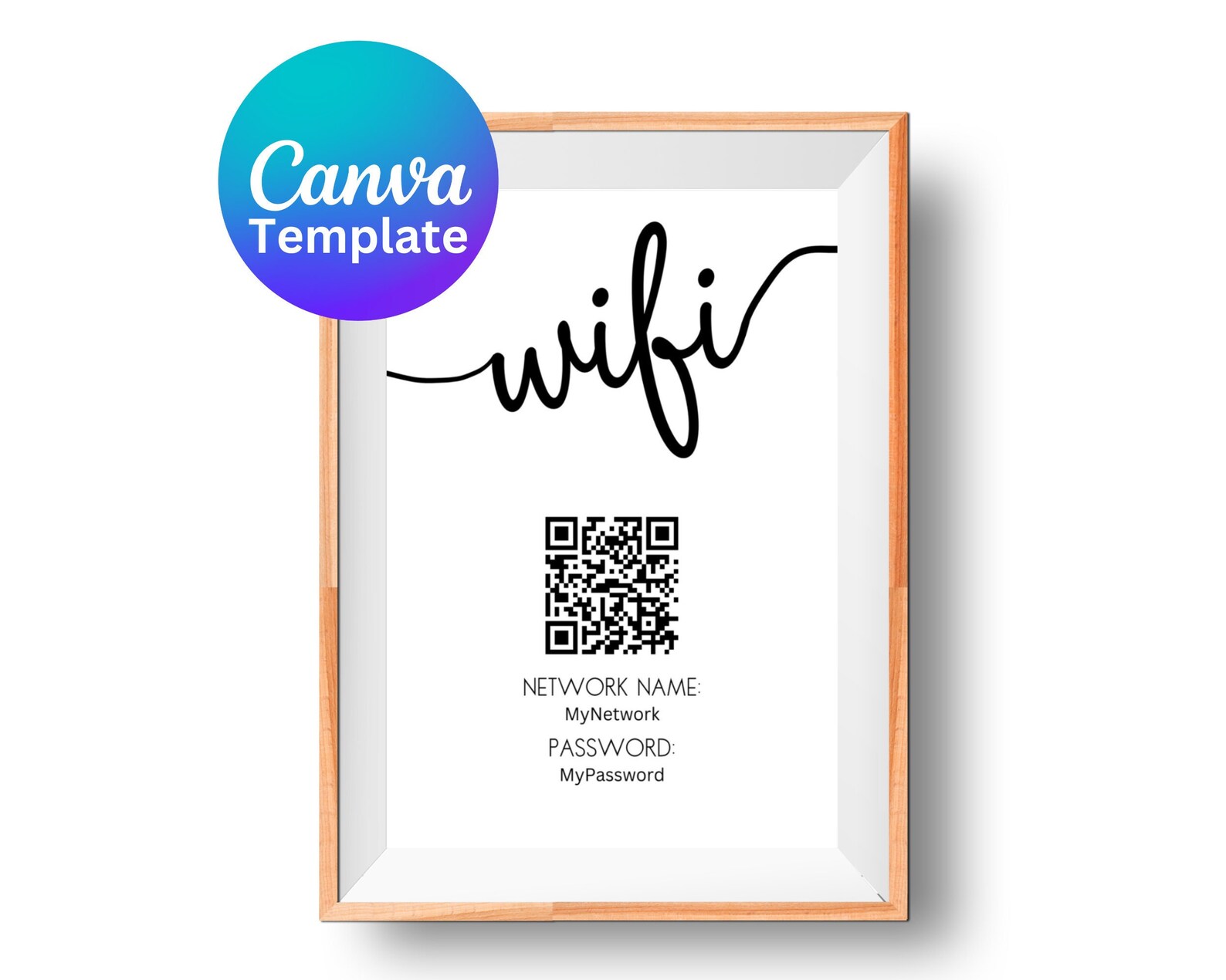 Wifi Password Sign Printable, Wifi QR Code Sign, Wifi Download, Wifi ...