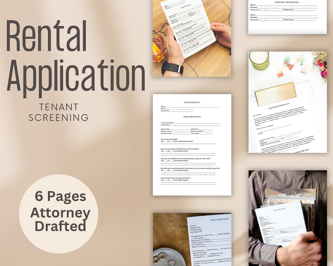 Tenant Screening, Rental Application, Rental Questionnaire, Vacation Rental Lease Application