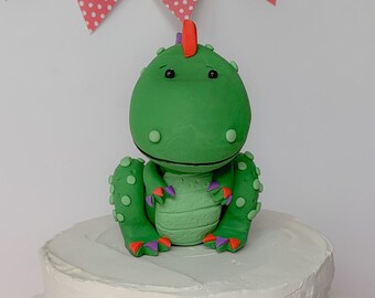 Dinosaur Cake Topper, Non Edible Cake Topper for Boy, Dinosuar Birthday, Keepsake Cake Topper, Polymer Clay T-Rex Figurine, Custom Topper