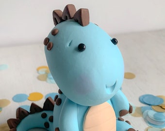 Baby Dinosaur Cake Topper, Nonedible, Boy Baby Shower Decor, Dinosaur Birthday, Dinosaur Cake Decoration, Polymer Clay Dino Figurine