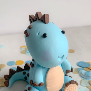 Baby Dinosaur Cake Topper, Nonedible, Boy Baby Shower Decor, Dinosaur Birthday, Dinosaur Cake Decoration, Polymer Clay Dino Figurine