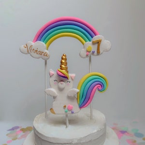 Caticorn Cake Topper, Non Edible Cake Topper, Personalized Kittycorn Topper, Rainbow Kittycorn Birthday, Keepsake Cake Topper For Girl