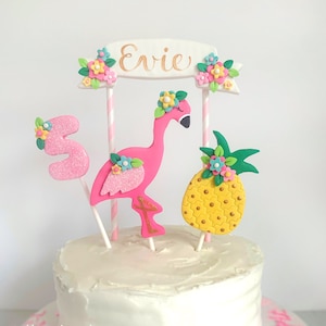 Flamingo Cake Topper, Non Edible Cake Topper, Pink Flamingo Birthday, Keepsake Cake Topper, Polymer Clay Flamingo, Summer Party Decor