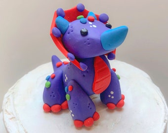 Dinosaur Cake Topper, Non Edible Cake Topper for Boy, Dinosuar Birthday, Keepsake Cake Topper, Polymer Clay Dino Figurine, Stegosaurus