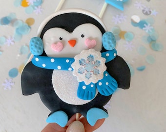 MEZHEN Pinguino Figure Decorazioni Torta Natale Topper per Torte Pinguino Compleanno Decorazioni da Giardino Decorazioni per Feste 12 Pezzi