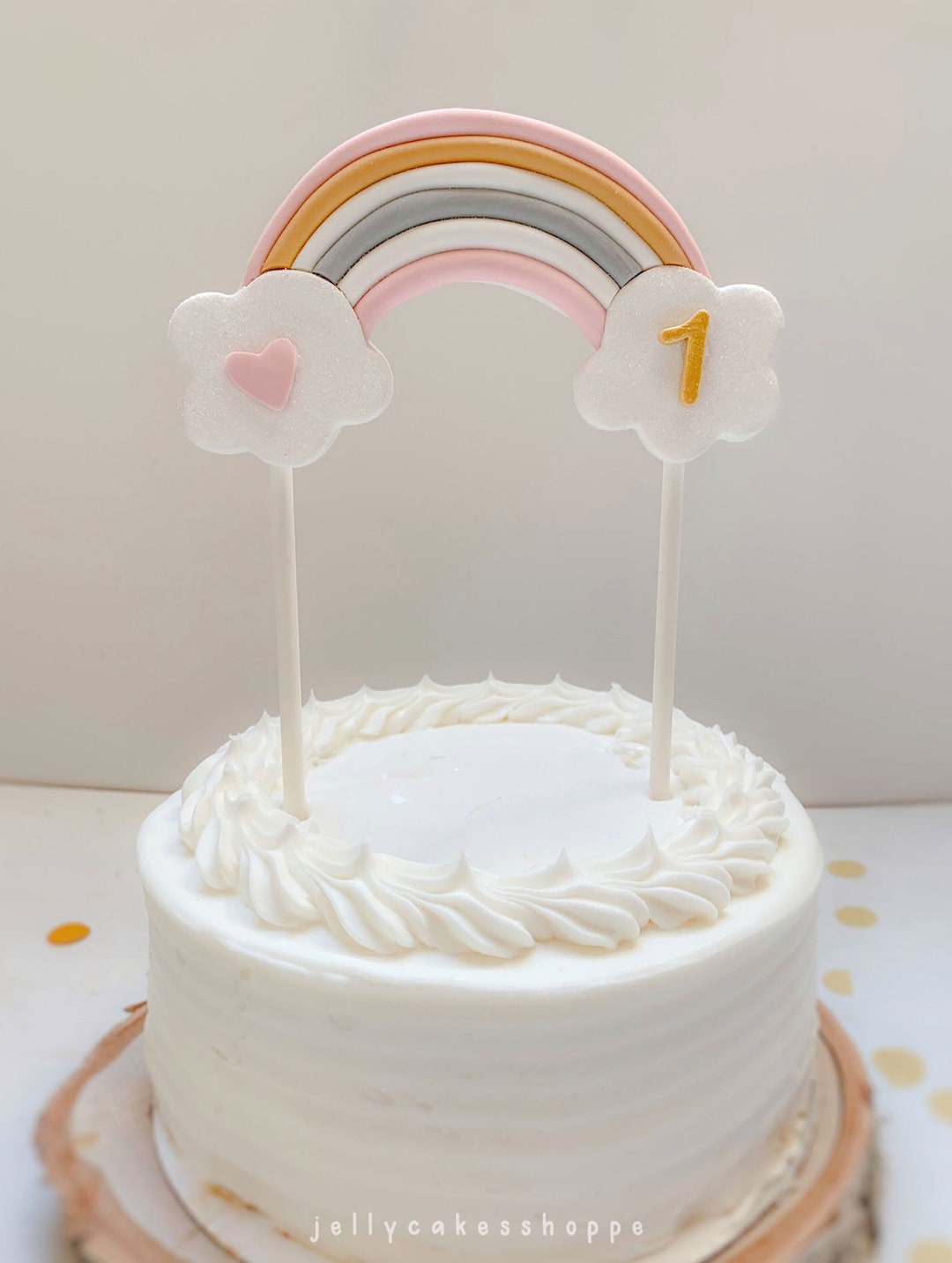 Boho Rainbow Cake Topper, Muted Rainbow Birthday, Boho Baby Shower ...