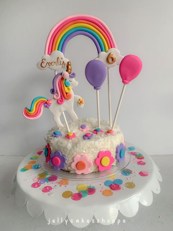 Topper Torta Unicorno Set Decorazioni Torte Unicorno Compleanno - Cake Topper, Cerchietto E 48 Cupcake Topper Per Feste A Tema Candeline Compleanno