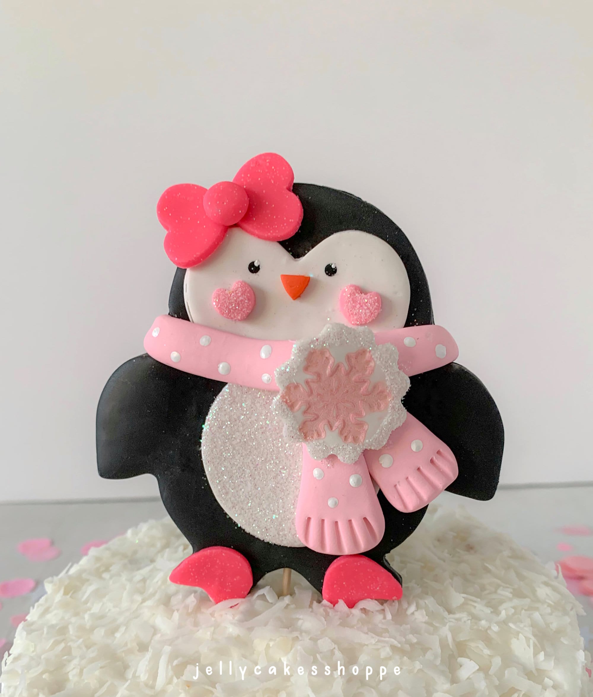 24 PCS Blue Penguin Cake Toppers - Winter Penguin Party Decorations For Birthday & Baby Shower