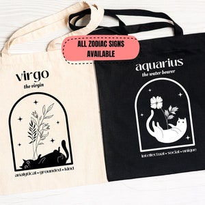 HATIART Canvas Tote Bag Astrological Girl Symbolizes the Zodiac Sign Libra Pastel  Goth Reusable Shoulder Grocery Shopping Bags Handbag