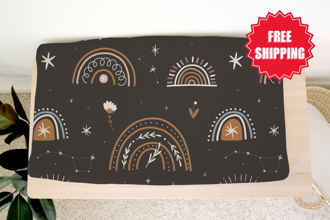 Boho Rainbow Changing Pad Cover Changing Pad Cover Rainbow Etsy