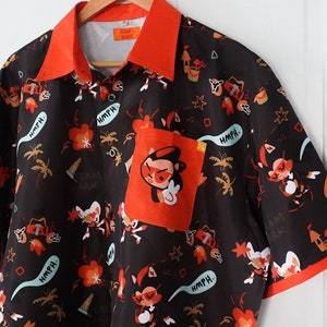 shadow the hedgehog button down shirt ft. shadow, rouge, & omega