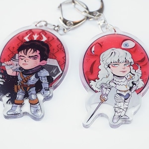 berserk 3&quot; ambition keychains ft. guts & griffith!