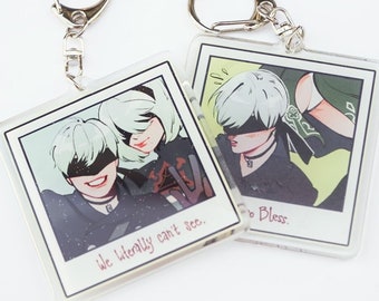 nier automata keychain! - "we literally can't see"