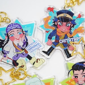 gk excitement keychains ft. sugimoto, asirpa, koito, tsurumi, ogata, vasily, etc.