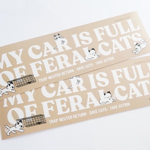 mijn auto staat vol met TNR-bumperstickers van wilde katten