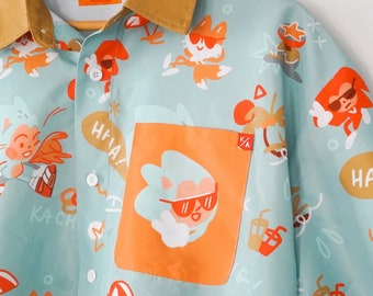 sonic the hedgehog button down shirt ft. sonic, knuckles, & tails