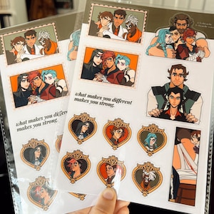 arcane crews sticker sheet 8x5&quot; ft. vander, silco, jinx, vi, viktor, jayce, etc.