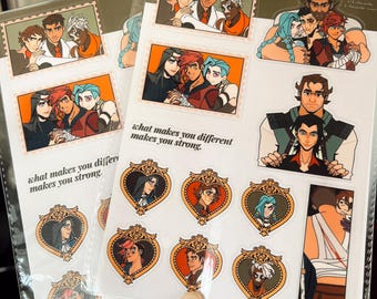 arcane crews sticker sheet 8x5" ft. vander, silco, jinx, vi, viktor, jayce, etc.