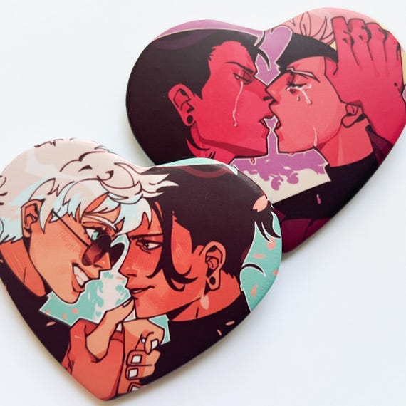 jjk: gojo & geto 2.25" heart buttons