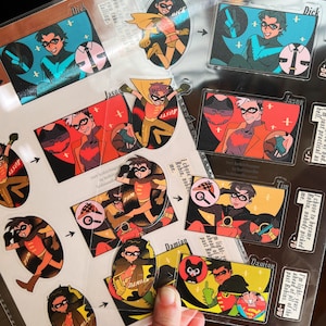batboys: roll call! clear sticker sheets 8x5&quot;