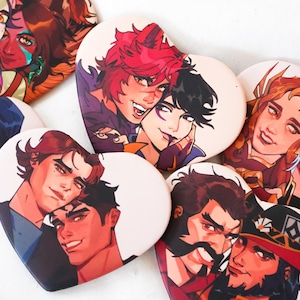 league & arcane ship heart buttons 2.25"