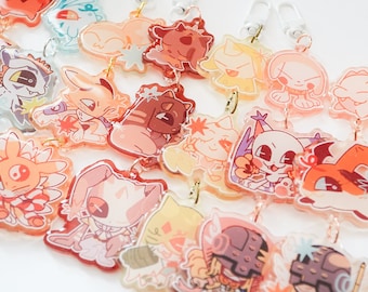 digivolution keychains ft. terriermon, agumon, renamon, guilmon, etc.!