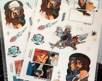 arcane shippy sticker sheet 8x5" ft. vander, silco, jinx, vi, viktor, jayce, etc.