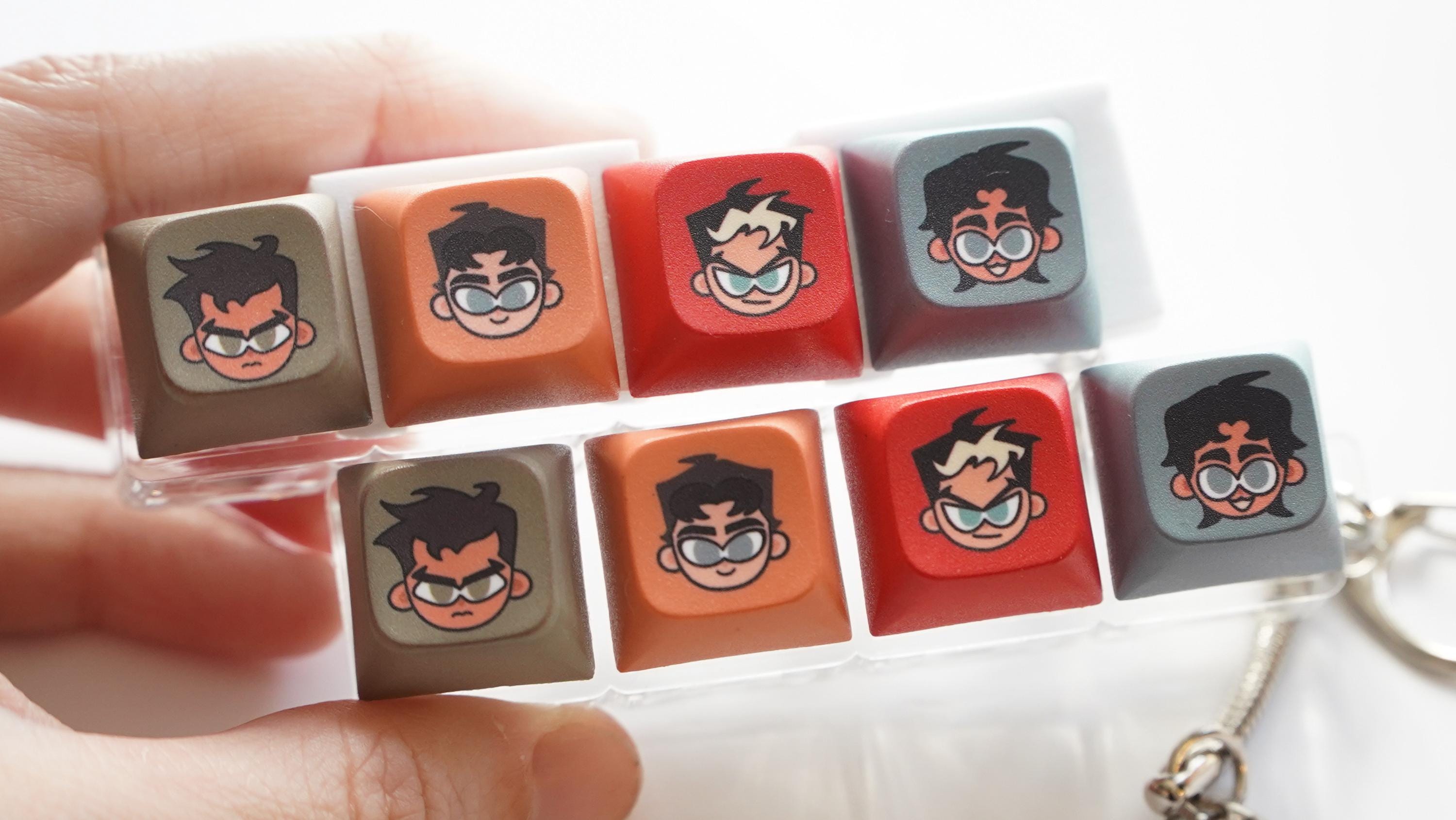 batboys fidget keycap keychains (with lights!)