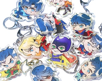 batfam & superfam young gen 2&quot; keychains