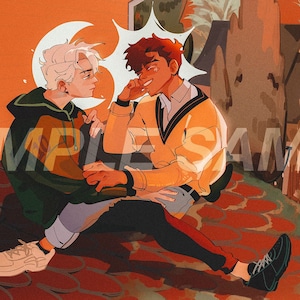 andreil sun & moon poster print illustration 11x17