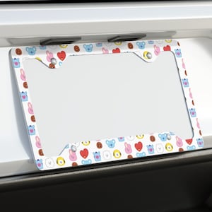 Bts メタル ナンバープレート フレーム、Bt21、Bts、Kpop ナンバープレート、ジョングク、ジミン、テヒョン、RM、ジン、シュガ、ジェイホープ、BTS グッズ、kpop グッズ、kpop