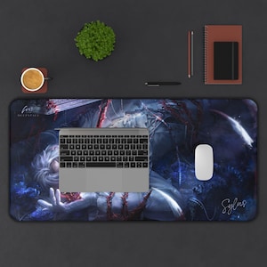 Love and Deepspace Desktop Pad, love and deepspace, otome, sylus, anime, kawaii, sylus dragon, gaming, rpg, lads, sylus lads, mouse pad, 16" × 32"