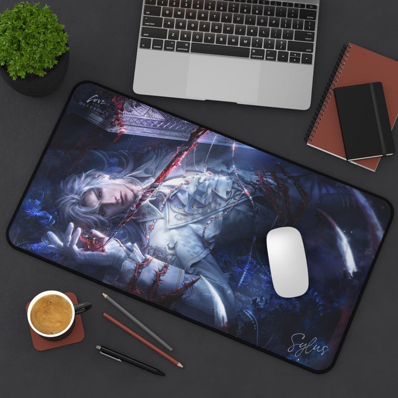 Love and Deepspace Desktop Pad, love and deepspace, otome, sylus, anime, kawaii, sylus dragon, gaming, rpg, lads, sylus lads, mouse pad, image 5
