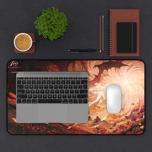 Tapis de bureau Love and Deepspace, love and deepspace, otome, rafayel, sylus, caleb, zayne, xavier, anime, kawaii, gamer, final fantasy, lads, 12" × 22"