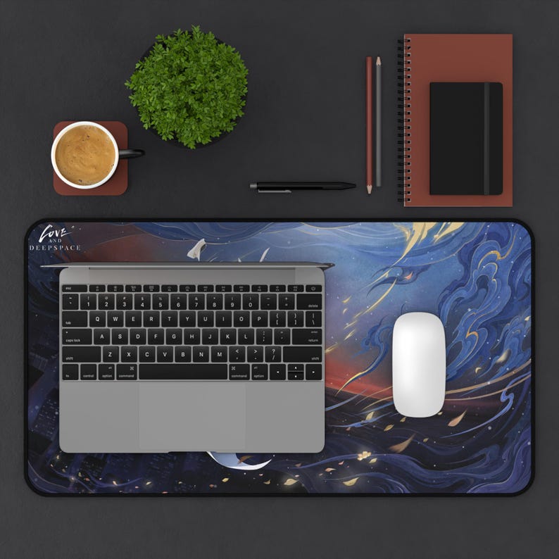 Love and Deepspace Desktop Mat, love and deepspace, otome, rafayel, sylus, caleb, zayne, xavier, anime, kawaii, gamer, final fantasy, lads, 12" × 22"