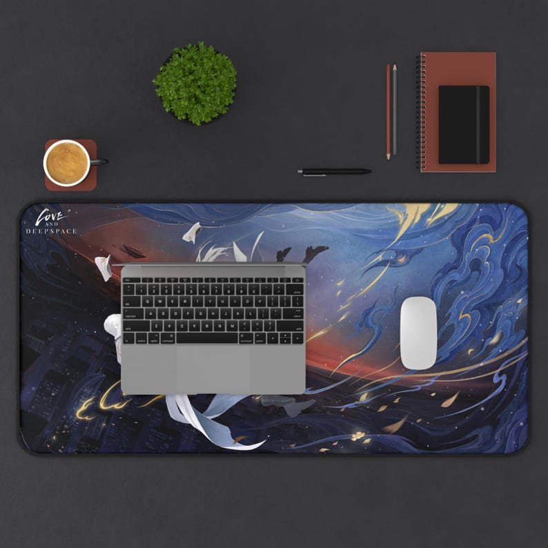 Love and Deepspace Desktop Mat, love and deepspace, otome, rafayel, sylus, caleb, zayne, xavier, anime, kawaii, gamer, final fantasy, lads, 16" × 32"