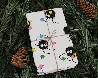 Soot Sprites Wrapping Paper, Kawaii, Gift, Star candy, anime gifts, kawaii, cute, paper, japan, tokyo, cartoon, wrapping paper, soot, sprite