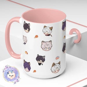 Mug Love and Deepspace, amour et espace lointain, otome, sylus, Lads, anime, cat majordome, final fantasy, zayne, rafayel, xavier, caleb, genshin, salut