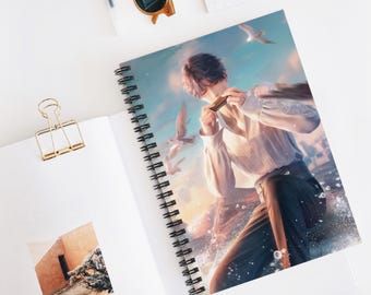 Love and Deepspace Notebook, love and deepspace, otome, rafayel, anime, anime notebook, final fantasy, stationary, rafayel lads, lads, beach