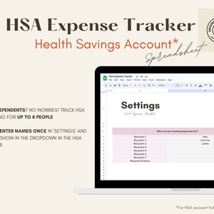 HSA Expense Tracker: Google Sheets Template With Category Dropdowns ...