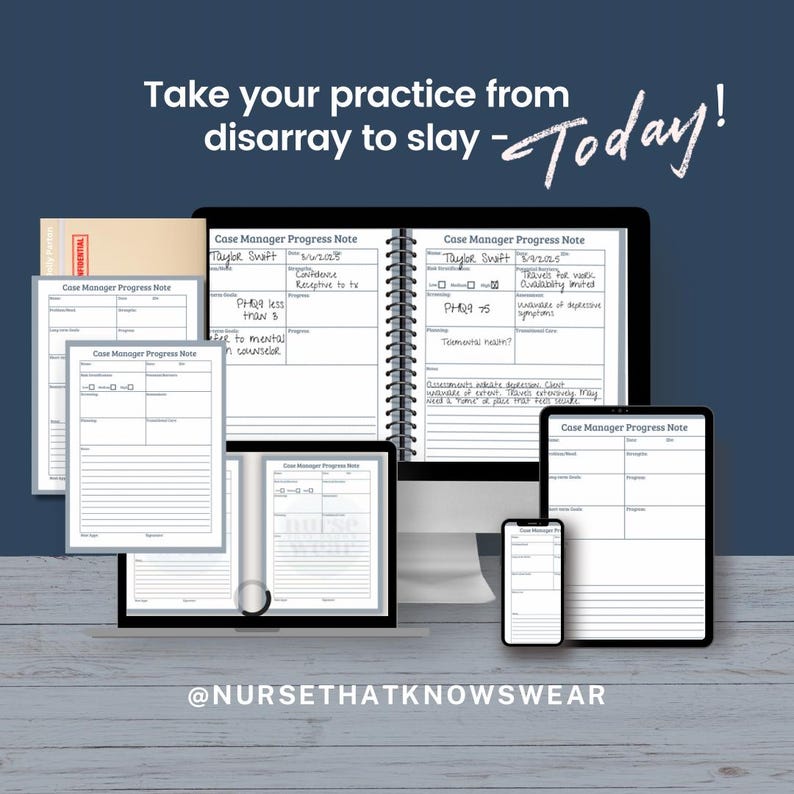 Case Management Progress Note, Social Worker Client Session Form ...