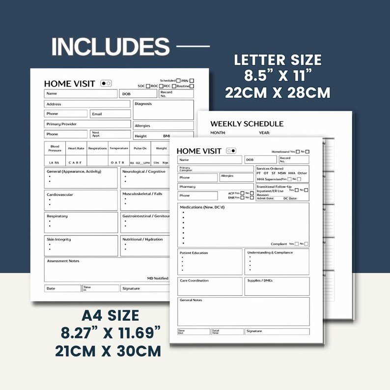 Home Health Nurse Skilled Visit PDF Template, Report Sheet for Nursing