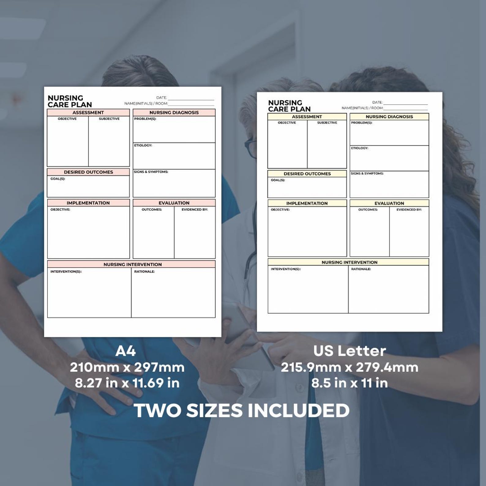 Printable RN Care Plan PDF Templates, Nursing Forms for Care Planning ...
