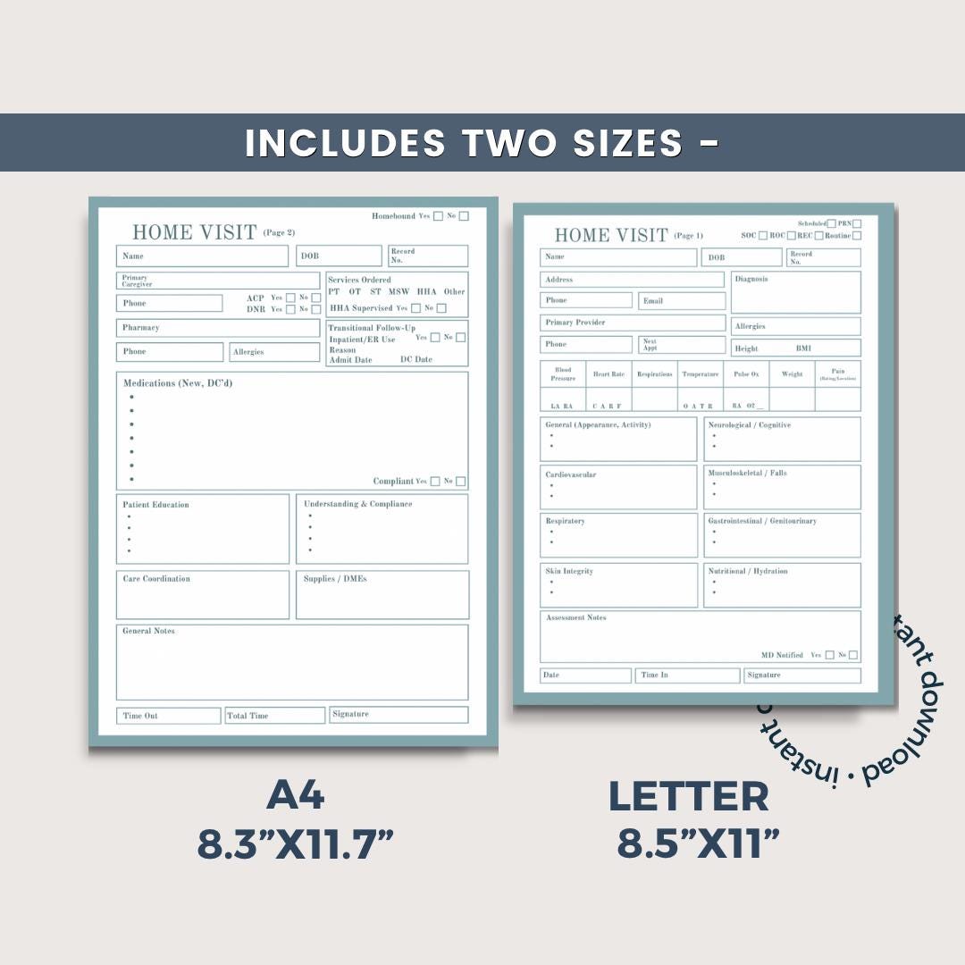 Home Health Nurse Home Visit Template, Report Sheet for Skilled Nursing Home Health Nurse Home Visit Template, Report Sheet for Skilled Nursing