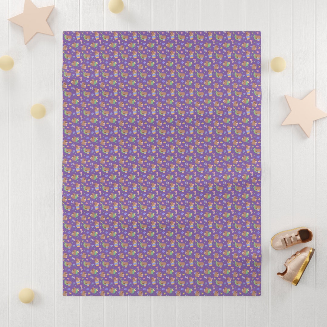 Purple Capybara Soft Fleece Baby Blanketcute Capybara Giftbaby Girl