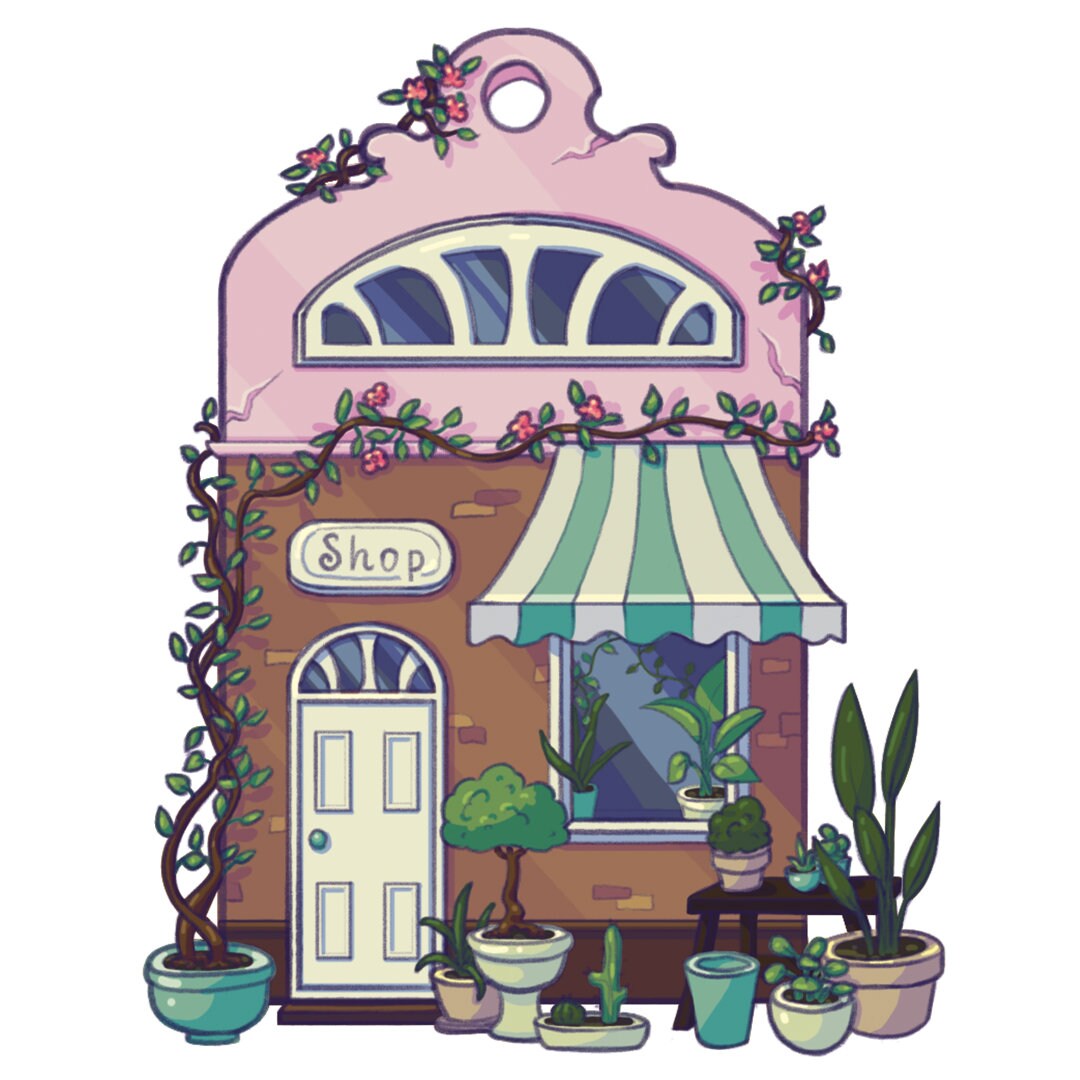 Plant Shop Digital Downloadanime Cartoon Style Stickerslaptop Decalhand